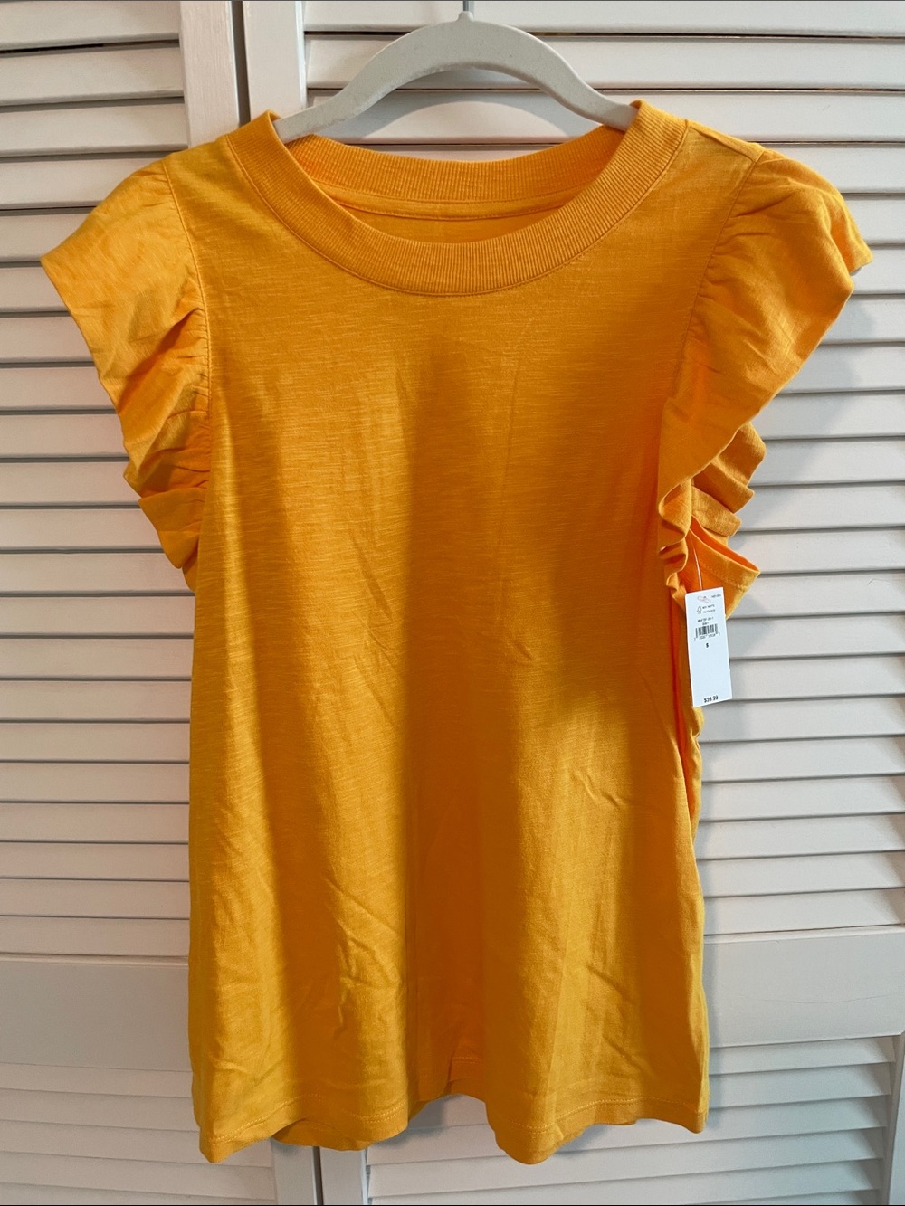 Banana Republic Yellow Ruffle Sleeve Tee